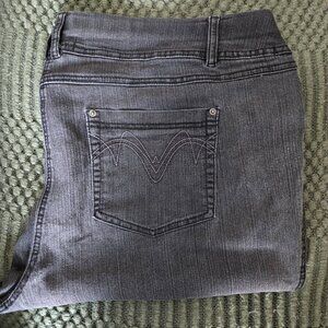 Penningtons Savvy Fit Grey Pull-On Jeans (28W)